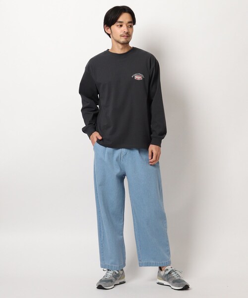 BASECONTROL(ベースコントロール)の「◆コットンデニム ワイドシルエットパンツ(デニムパンツ・メンズ・チャコールグレー/ライトブルー/ブラック/ネイビー/サックスブルー/ブルー/ブルー系・02/03/04)」の18枚目の写真