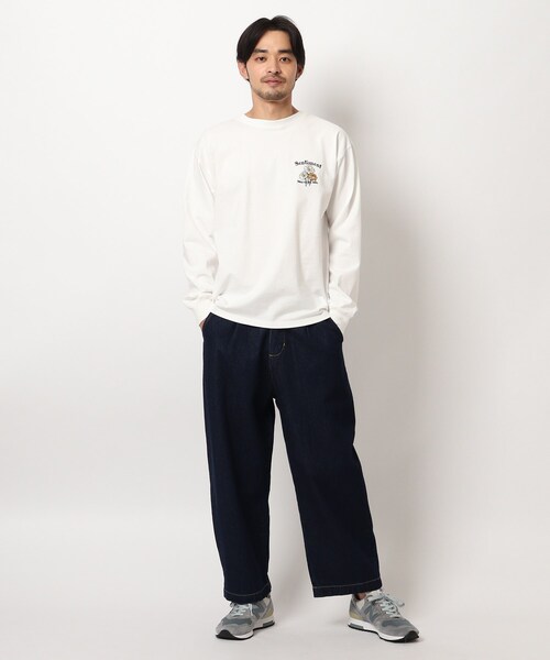 BASECONTROL(ベースコントロール)の「◆コットンデニム ワイドシルエットパンツ(デニムパンツ・メンズ・チャコールグレー/ライトブルー/ブラック/ネイビー/サックスブルー/ブルー/ブルー系・02/03/04)」の20枚目の写真