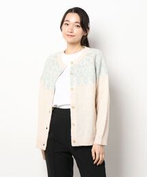Samansa Mos2 | 花柄ジャカードクルーネックニットカーディガン(カーディガン/ボレロ)