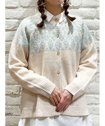 Samansa Mos2 | 花柄ジャカードクルーネックニットカーディガン(カーディガン/ボレロ)