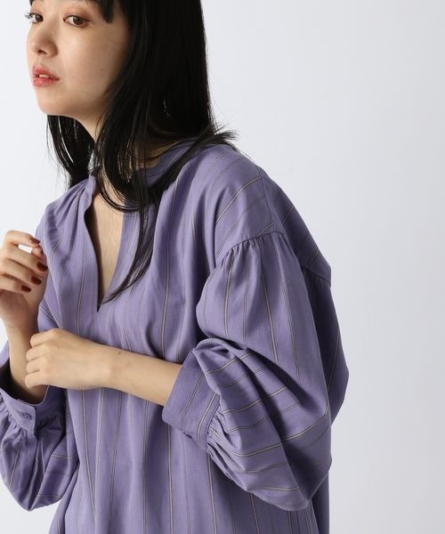 LOWRYS FARM（ローリーズファーム）の「スキッパーチュニックＬＳ　262443（シャツ/ブラウス・レディース・ダークブラウン/ベージュ/パープル/グリーン・FREE）」の15枚目の写真