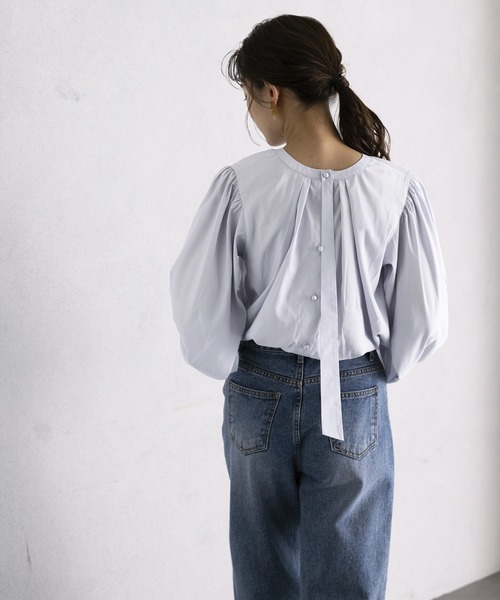 GeeRA(ジーラ)の「前後2WAYシャーリングタイブラウス(シャツ/ブラウス・レディース・ドット/ライトグレー/ブルー・MEDIUM/LARGE/X-LARGE)」の8枚目の写真