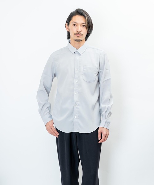 garsonwave(ギャルソンウェーブ)の「日本製 ポリエステル 楊柳 レギュラー カラー シャツ(GW)(シャツ/ブラウス・メンズ・アイボリー/ブラック/グレー/ブルー/ライトグレー・M/L)」の8枚目の写真
