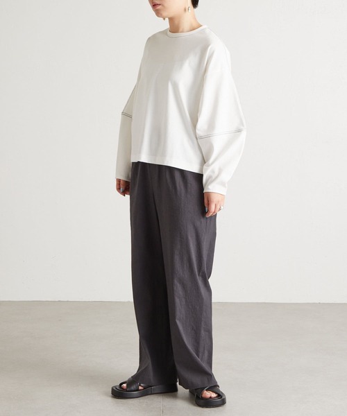 BEARDSLEY（ビアズリー）の「3サイズ展開 麻混トラックバギー（その他パンツ・レディース・ダークグレー/ブルー/ホワイト・1/2/0）」の13枚目の写真