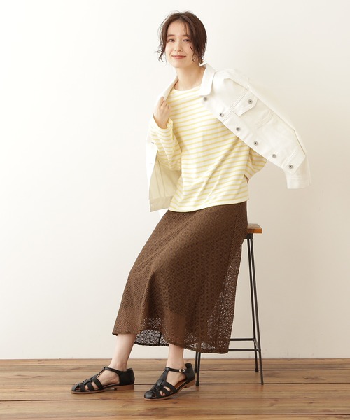 N.（N. Natural Beauty Basic）（エヌエヌナチュラルビューティーベーシック）の「◆ボリュームフレアレーススカート（スカート・レディース・オフホワイト/ブラック/モカ・MEDIUM）」の11枚目の写真