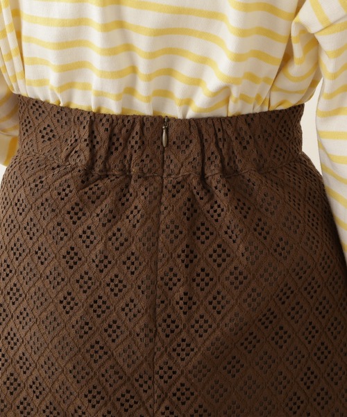 N.（N. Natural Beauty Basic）（エヌエヌナチュラルビューティーベーシック）の「◆ボリュームフレアレーススカート（スカート・レディース・オフホワイト/ブラック/モカ・MEDIUM）」の15枚目の写真