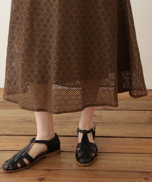 N.（N. Natural Beauty Basic）（エヌエヌナチュラルビューティーベーシック）の「◆ボリュームフレアレーススカート（スカート・レディース・オフホワイト/ブラック/モカ・MEDIUM）」の16枚目の写真