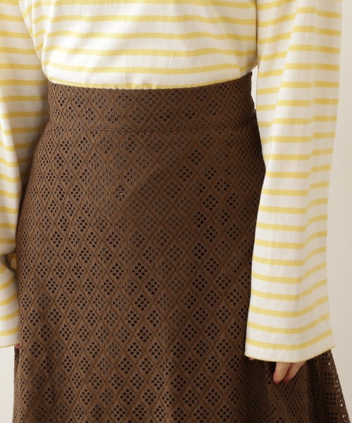 N.（N. Natural Beauty Basic）（エヌエヌナチュラルビューティーベーシック）の「◆ボリュームフレアレーススカート（スカート・レディース・オフホワイト/ブラック/モカ・MEDIUM）」の14枚目の写真