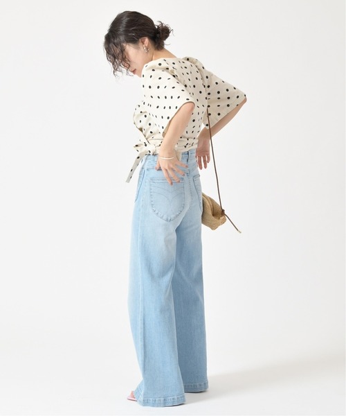 U by SPICK&SPAN（ユーバイスピックアンドスパン）の「カシュクールフレアブラウス◆（シャツ/ブラウス・レディース・ホワイト系その他/グリーン系その他・38/36）」の4枚目の写真