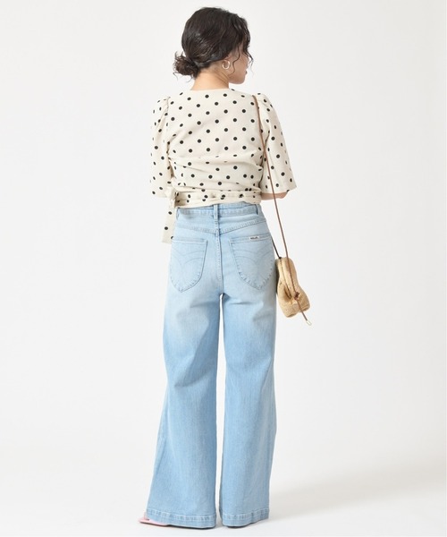 U by SPICK&SPAN（ユーバイスピックアンドスパン）の「カシュクールフレアブラウス◆（シャツ/ブラウス・レディース・ホワイト系その他/グリーン系その他・38/36）」の5枚目の写真