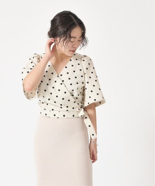 U by SPICK&SPAN（ユーバイスピックアンドスパン）の「カシュクールフレアブラウス◆（シャツ/ブラウス・レディース・ホワイト系その他/グリーン系その他・38/36）」の12枚目の写真