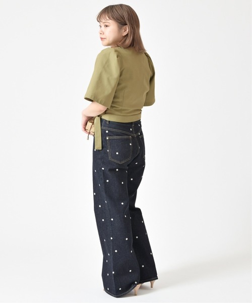 U by SPICK&SPAN（ユーバイスピックアンドスパン）の「カシュクールフレアブラウス◆（シャツ/ブラウス・レディース・ホワイト系その他/グリーン系その他・38/36）」の14枚目の写真