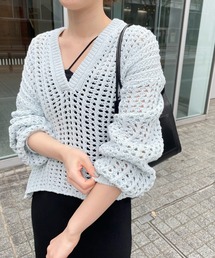 SHENERY | 【WEB限定カラー：ベージュ】キーネックローゲージニットプルオーバー(ニット/セーター)