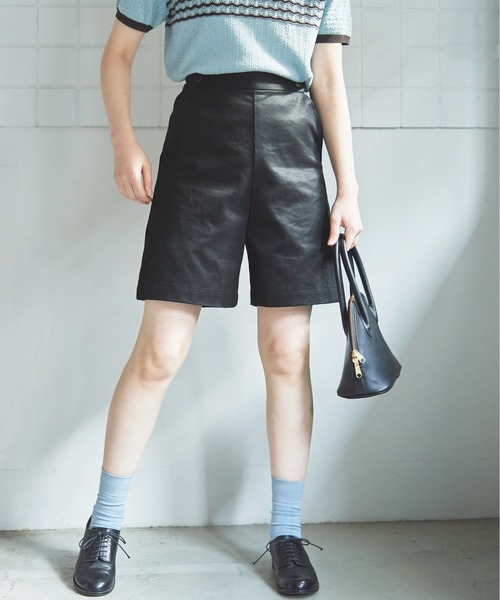 bulle de savon（ビュルデサボン）の「チノ　ショートパンツ（チノパンツ・レディース・ブラック/ホワイト/ベージュ・FREE）」の3枚目の写真