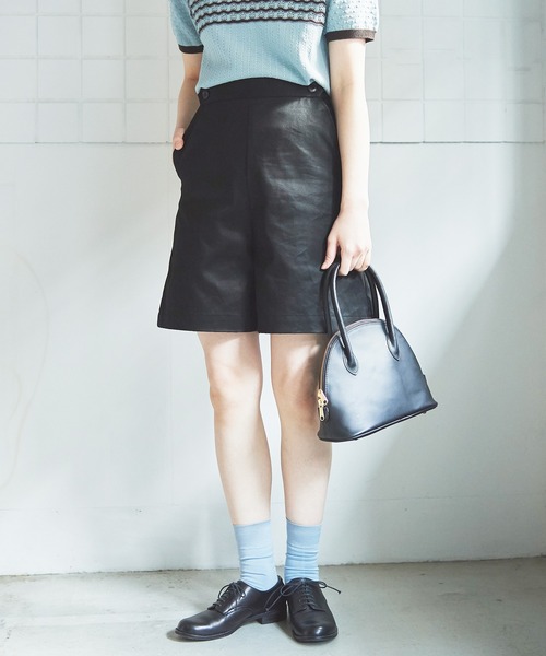 bulle de savon（ビュルデサボン）の「チノ　ショートパンツ（チノパンツ・レディース・ブラック/ホワイト/ベージュ・FREE）」の17枚目の写真