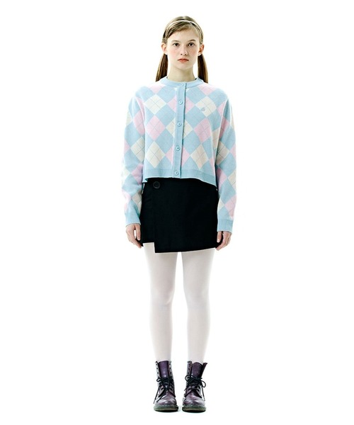 CLOTTY(クロッティ)の「CLOTTY/CC ARGYLE カーディガン 2276410(カーディガン/ボレロ・レディース・セージグリーン/ブルー/レッド・FREE)」の5枚目の写真