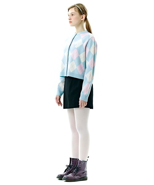 CLOTTY(クロッティ)の「CLOTTY/CC ARGYLE カーディガン 2276410(カーディガン/ボレロ・レディース・セージグリーン/ブルー/レッド・FREE)」の6枚目の写真