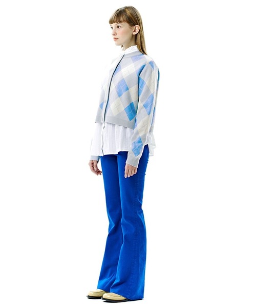 CLOTTY(クロッティ)の「CLOTTY/CC ARGYLE カーディガン 2276410(カーディガン/ボレロ・レディース・セージグリーン/ブルー/レッド・FREE)」の12枚目の写真