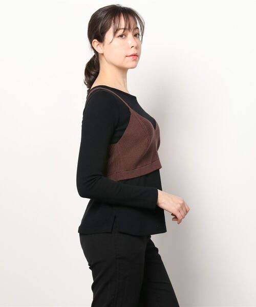 EACH.（イーチ）の「EACH ビスチェ+テレコカットソー（Tシャツ/カットソー・レディース・ブラック/パープル/グレー・FREE）」の4枚目の写真