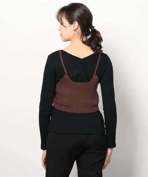 EACH.（イーチ）の「EACH ビスチェ+テレコカットソー（Tシャツ/カットソー・レディース・ブラック/パープル/グレー・FREE）」の5枚目の写真