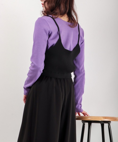 EACH.（イーチ）の「EACH ビスチェ+テレコカットソー（Tシャツ/カットソー・レディース・ブラック/パープル/グレー・FREE）」の17枚目の写真