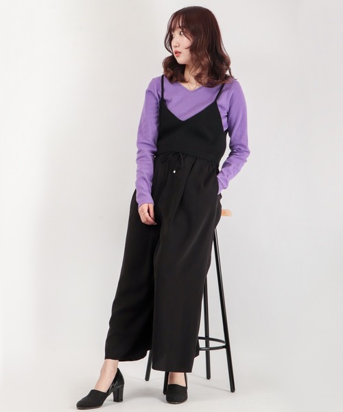 EACH.（イーチ）の「EACH ビスチェ+テレコカットソー（Tシャツ/カットソー・レディース・ブラック/パープル/グレー・FREE）」の19枚目の写真