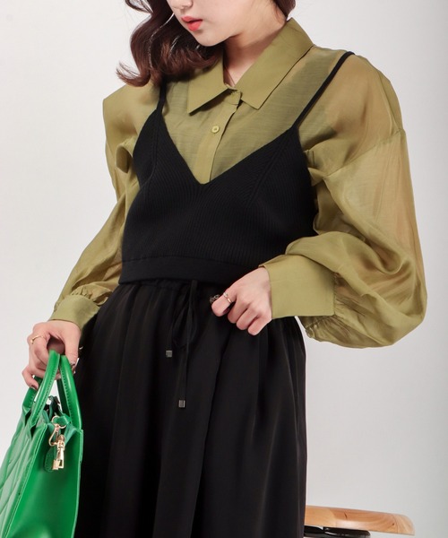 EACH.（イーチ）の「EACH ビスチェ+テレコカットソー（Tシャツ/カットソー・レディース・ブラック/パープル/グレー・FREE）」の21枚目の写真