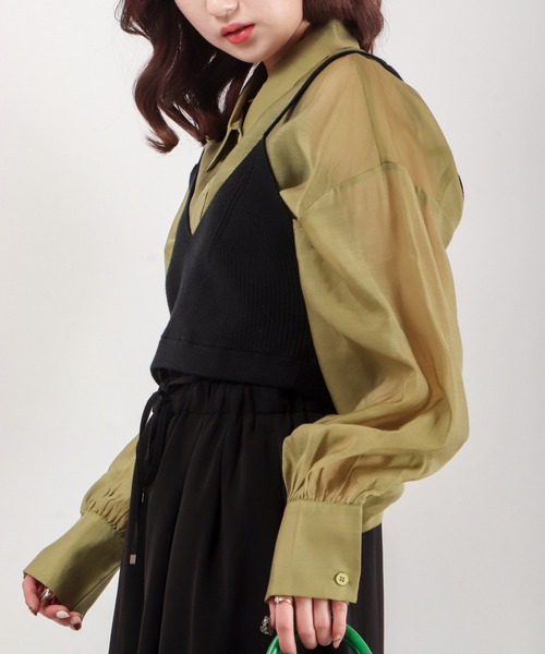 EACH.（イーチ）の「EACH ビスチェ+テレコカットソー（Tシャツ/カットソー・レディース・ブラック/パープル/グレー・FREE）」の22枚目の写真