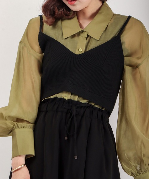 EACH.（イーチ）の「EACH ビスチェ+テレコカットソー（Tシャツ/カットソー・レディース・ブラック/パープル/グレー・FREE）」の20枚目の写真