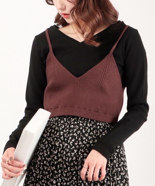 EACH.（イーチ）の「EACH ビスチェ+テレコカットソー（Tシャツ/カットソー・レディース・ブラック/パープル/グレー・FREE）」の9枚目の写真