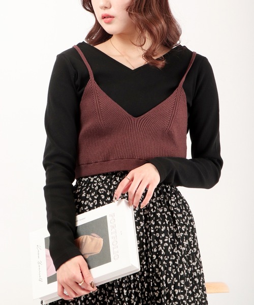 EACH.（イーチ）の「EACH ビスチェ+テレコカットソー（Tシャツ/カットソー・レディース・ブラック/パープル/グレー・FREE）」の8枚目の写真