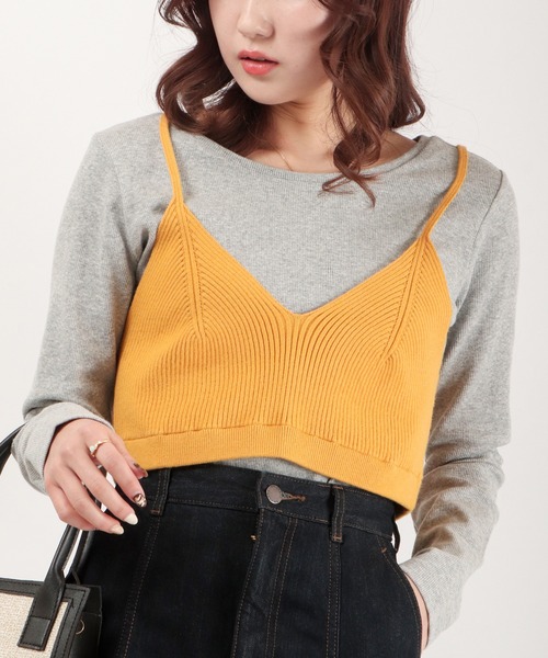 EACH.（イーチ）の「EACH ビスチェ+テレコカットソー（Tシャツ/カットソー・レディース・ブラック/パープル/グレー・FREE）」の12枚目の写真