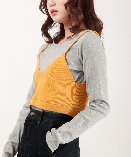 EACH.（イーチ）の「EACH ビスチェ+テレコカットソー（Tシャツ/カットソー・レディース・ブラック/パープル/グレー・FREE）」の13枚目の写真