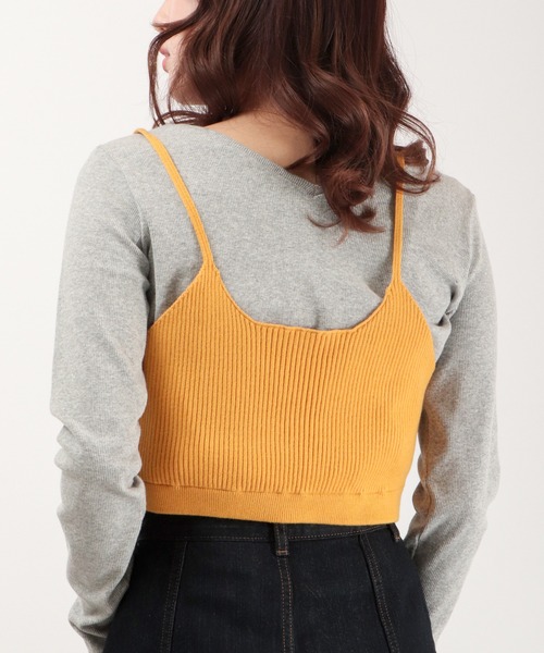 EACH.（イーチ）の「EACH ビスチェ+テレコカットソー（Tシャツ/カットソー・レディース・ブラック/パープル/グレー・FREE）」の14枚目の写真