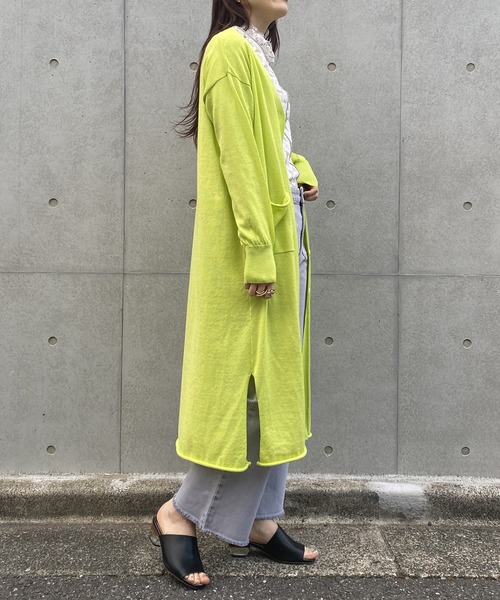 AS KNOW AS PINKY(アズノゥアズピンキー)の「さらりはおりくるんロングカーディガン(カーディガン/ボレロ・レディース・ブラック/グレー/ブルー/イエロー・FREE)」の5枚目の写真