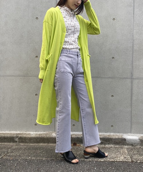 AS KNOW AS PINKY(アズノゥアズピンキー)の「さらりはおりくるんロングカーディガン(カーディガン/ボレロ・レディース・ブラック/グレー/ブルー/イエロー・FREE)」の8枚目の写真