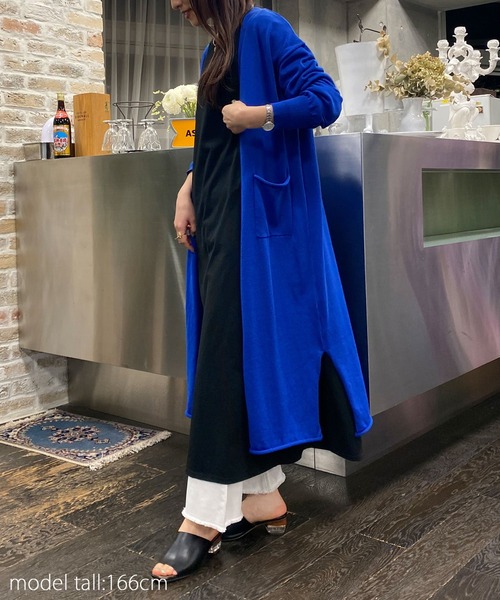 AS KNOW AS PINKY(アズノゥアズピンキー)の「さらりはおりくるんロングカーディガン(カーディガン/ボレロ・レディース・ブラック/グレー/ブルー/イエロー・FREE)」の12枚目の写真