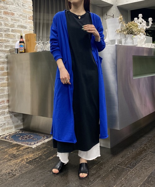 AS KNOW AS PINKY(アズノゥアズピンキー)の「さらりはおりくるんロングカーディガン(カーディガン/ボレロ・レディース・ブラック/グレー/ブルー/イエロー・FREE)」の13枚目の写真