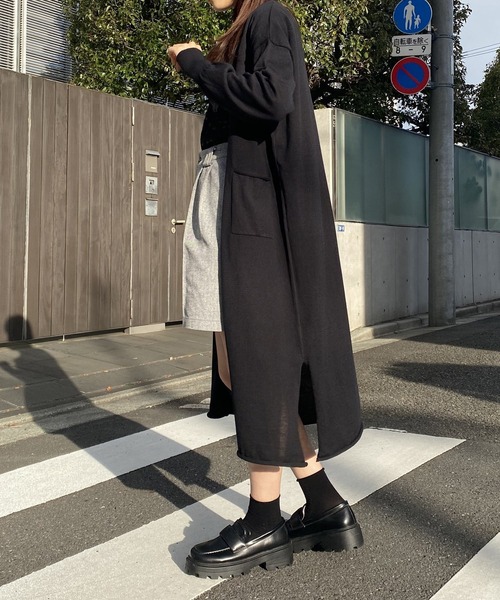 AS KNOW AS PINKY(アズノゥアズピンキー)の「さらりはおりくるんロングカーディガン(カーディガン/ボレロ・レディース・ブラック/グレー/ブルー/イエロー・FREE)」の15枚目の写真