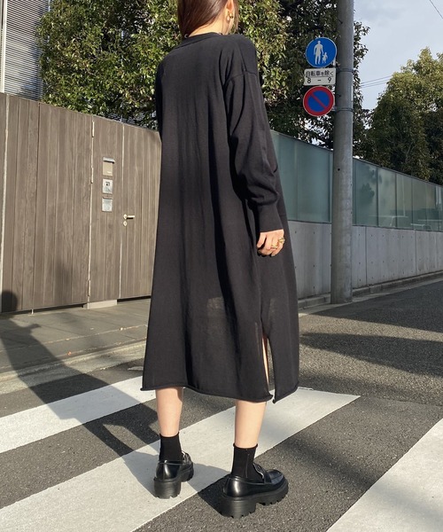 AS KNOW AS PINKY(アズノゥアズピンキー)の「さらりはおりくるんロングカーディガン(カーディガン/ボレロ・レディース・ブラック/グレー/ブルー/イエロー・FREE)」の16枚目の写真