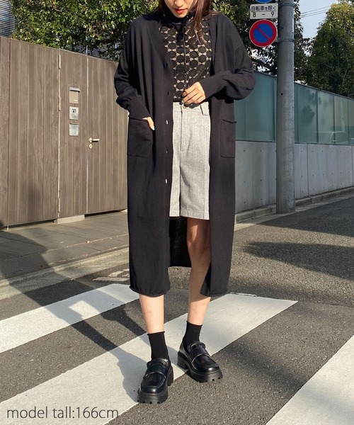 AS KNOW AS PINKY(アズノゥアズピンキー)の「さらりはおりくるんロングカーディガン(カーディガン/ボレロ・レディース・ブラック/グレー/ブルー/イエロー・FREE)」の17枚目の写真