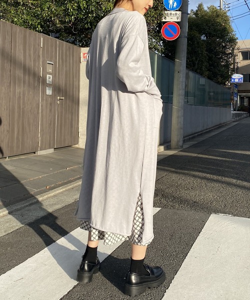 AS KNOW AS PINKY(アズノゥアズピンキー)の「さらりはおりくるんロングカーディガン(カーディガン/ボレロ・レディース・ブラック/グレー/ブルー/イエロー・FREE)」の22枚目の写真