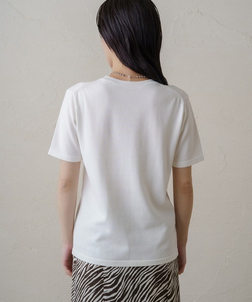 LOUNGEDRESS(ラウンジドレス)の「ニットTシャツ(ニット/セーター・レディース・オフホワイト/ブラック・FREE)」の11枚目の写真