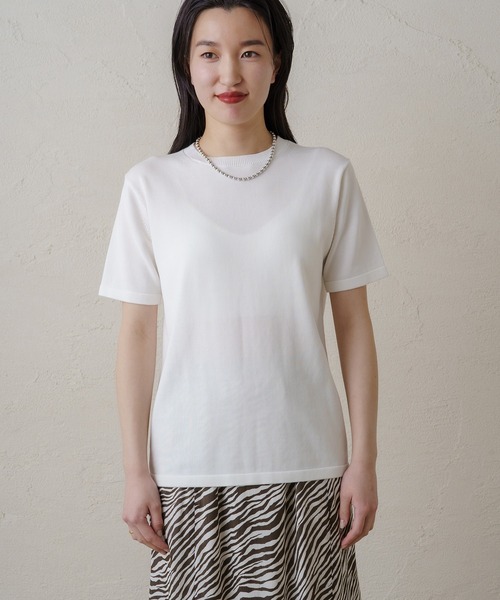 LOUNGEDRESS(ラウンジドレス)の「ニットTシャツ(ニット/セーター・レディース・オフホワイト/ブラック・FREE)」の7枚目の写真