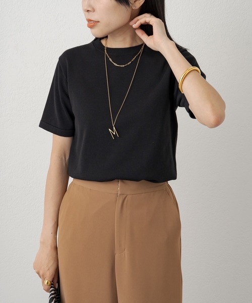 LOUNGEDRESS(ラウンジドレス)の「ニットTシャツ(ニット/セーター・レディース・オフホワイト/ブラック・FREE)」の12枚目の写真