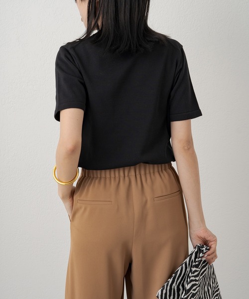 LOUNGEDRESS(ラウンジドレス)の「ニットTシャツ(ニット/セーター・レディース・オフホワイト/ブラック・FREE)」の14枚目の写真