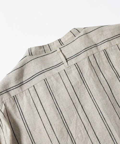 Johnbull Private labo（ジョンブルプライベートラボ）の「ストライプチュニックシャツ（シャツ/ブラウス・メンズ・ブラック/ナチュラル・FREE）」の16枚目の写真