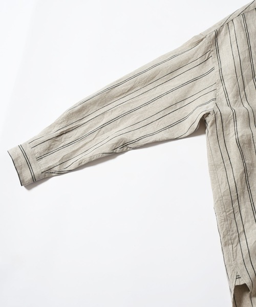Johnbull Private labo（ジョンブルプライベートラボ）の「ストライプチュニックシャツ（シャツ/ブラウス・メンズ・ブラック/ナチュラル・FREE）」の18枚目の写真