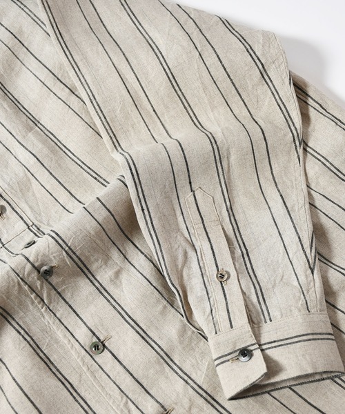 Johnbull Private labo（ジョンブルプライベートラボ）の「ストライプチュニックシャツ（シャツ/ブラウス・メンズ・ブラック/ナチュラル・FREE）」の19枚目の写真