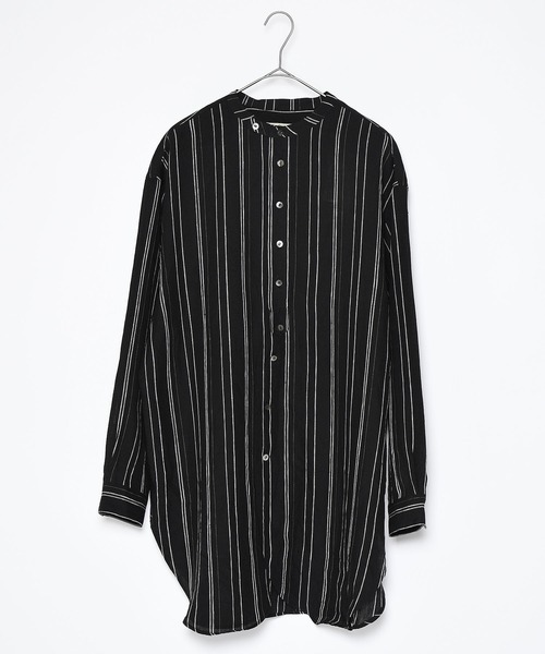 Johnbull Private labo（ジョンブルプライベートラボ）の「ストライプチュニックシャツ（シャツ/ブラウス・メンズ・ブラック/ナチュラル・FREE）」の22枚目の写真